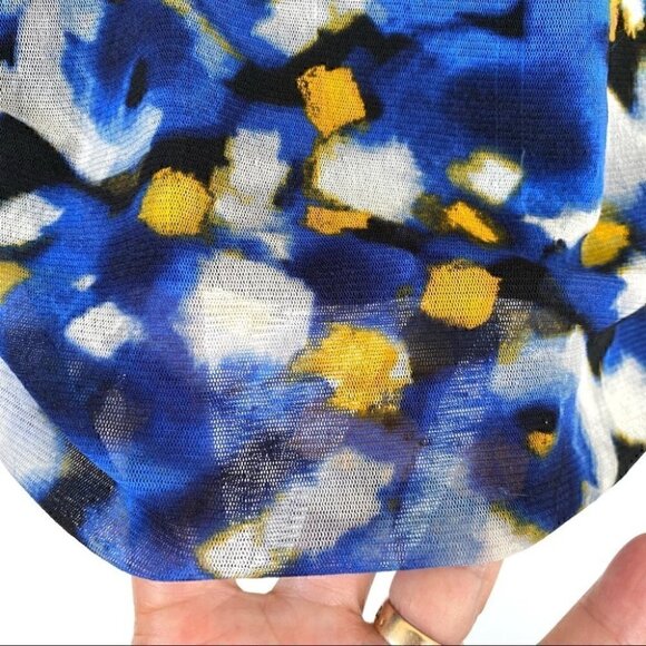 Alfani stretch ruched top with crew neck and  3/4 length sleeves, petite size - Picture 8 of 10